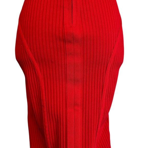 Fashion Nova Red Ribbed Bodycon Midi Dress - Picture 11 of 16